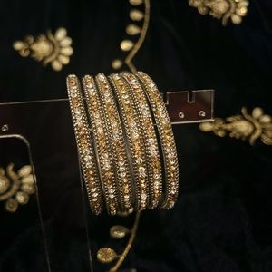 Traditional Indian Pakistani jewelled Bangles Kada Set